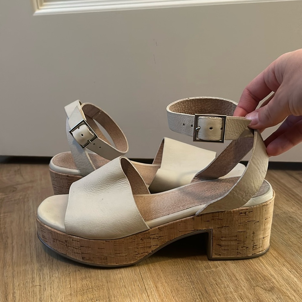 Seychelles white platform heels women size 7